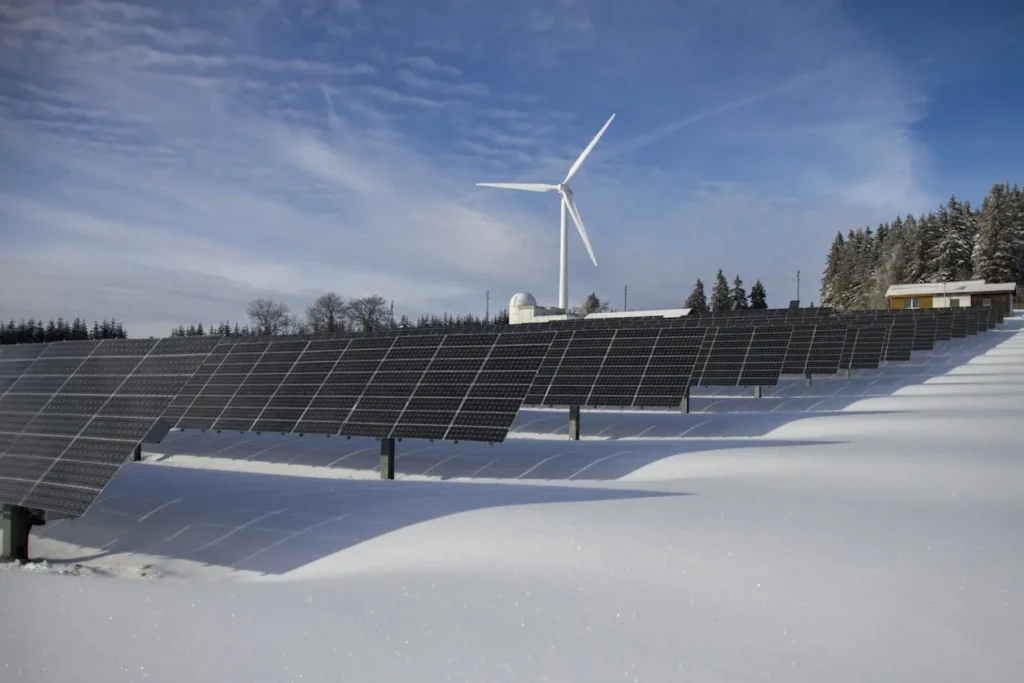 Green Energy Revolution: Windmill and solar panales